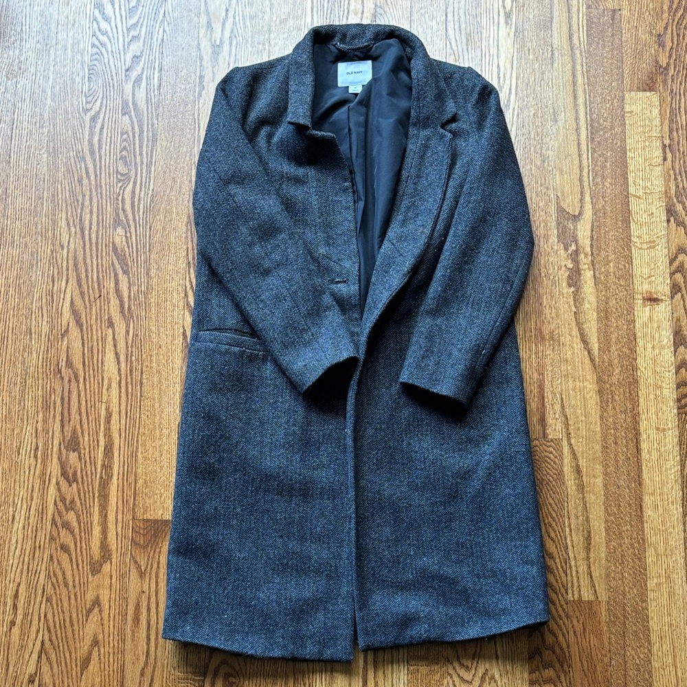 Stylish Dark Navy/Gray Overcoat